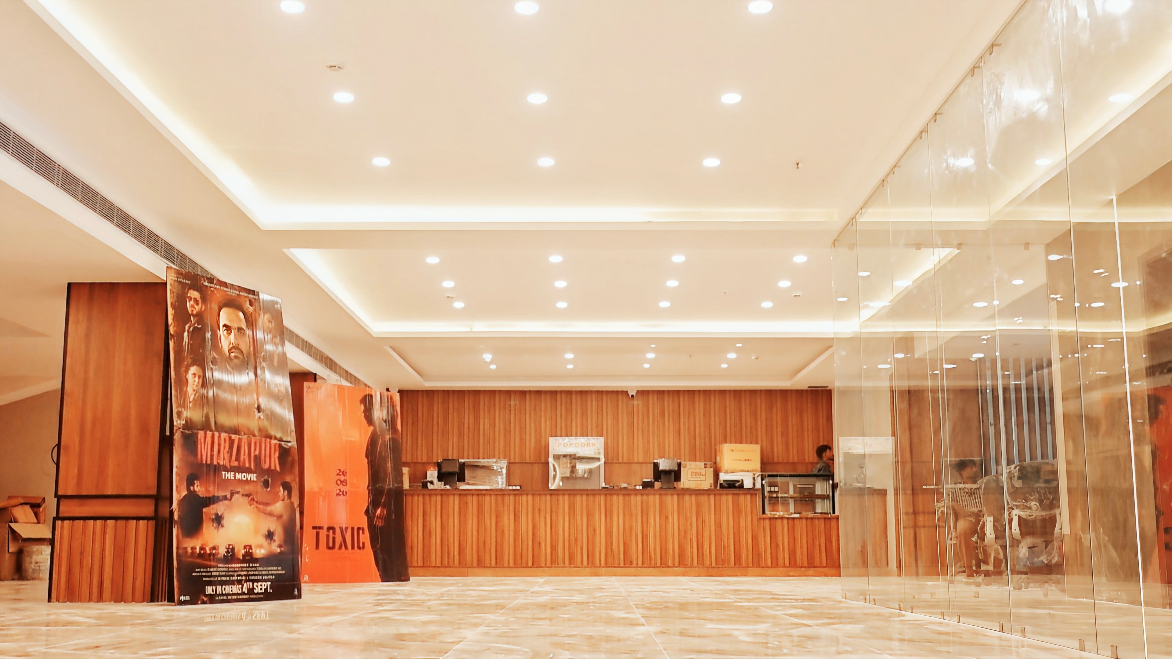 JP DD Cinemas Satna lobby concession counter